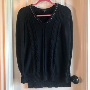 Simply Vera Vera Wang Cable Knit V Neck Sweater